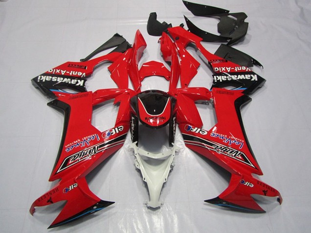 2008-2010 Kawasaki ZX10R Motorcycle Fairings - Red Glossy Black Elf Vent-Axia Australia for Sale
