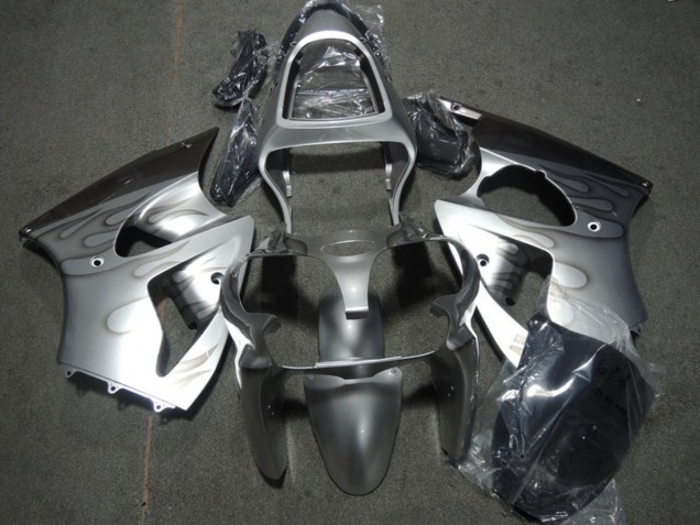 2000-2002 Kawasaki ZX6R Motorcycle Fairings - Silver Grey Flame Australia for Sale