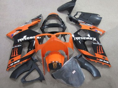 2003-2004 Kawasaki ZX6R Motorcycle Fairings - Orange Black Monster Australia for Sale