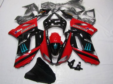 2007-2008 Kawasaki ZX6R Motorcycle Fairings - Red Black Monster Australia for Sale