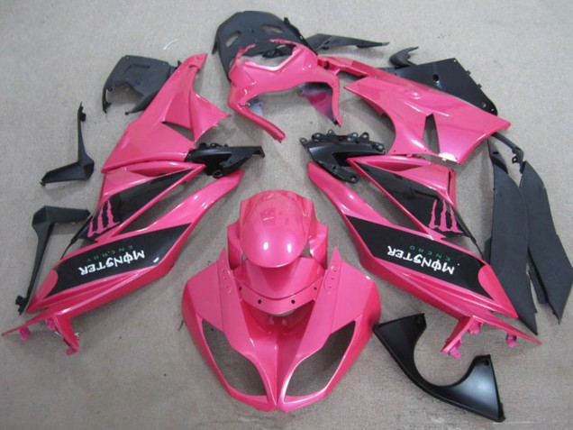 2009-2012 Kawasaki ZX6R Motorcycle Fairings - Pink Black Monster Australia for Sale