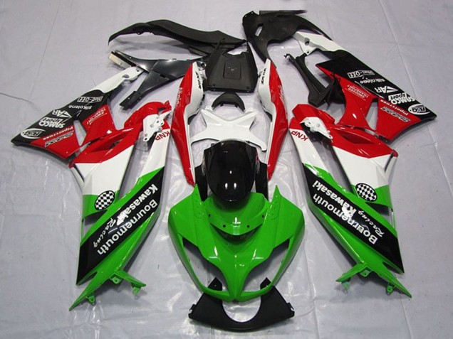 2009-2012 Kawasaki ZX6R Motorcycle Fairings - White Red Green Glossy Black Australia for Sale