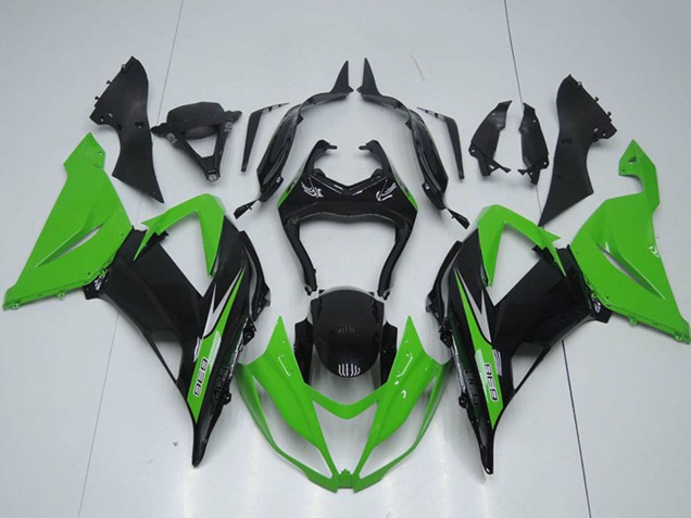 2013-2018 Kawasaki ZX6R Motorcycle Fairings Kits - Green Glossy Black Australia for Sale