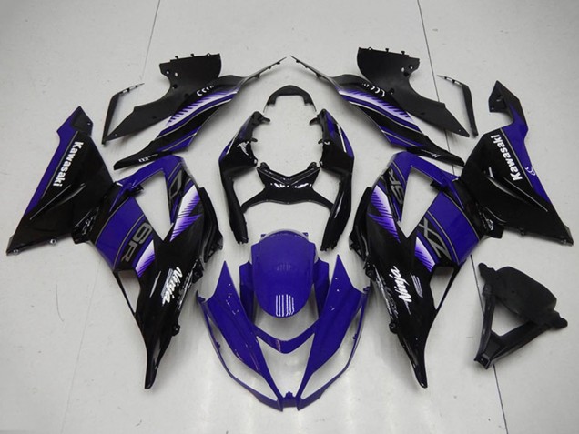 2013-2018 Kawasaki ZX6R Motorcycle Fairing Kits - Blue Glossy Black Australia for Sale