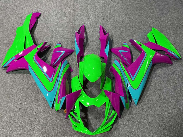 2011-2024 Suzuki GSXR 600 / GSXR 750 Motorcycle Fairings - Green Magenta Light Blue Australia for Sale
