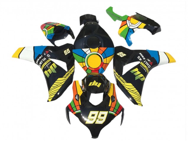 2008-2011 Honda CBR1000RR Motorcycle Fairings - Blue Yellow Green Red Black Color Wheel 99 Australia for Sale