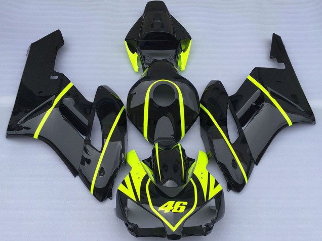 2004-2005 Honda CBR1000RR Motorcycle Fairings - Glossy Black High Viz Yellow 46 Australia for Sale