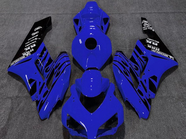 2004-2005 Honda CBR1000RR Motorcycle Fairings - Blue Glossy Black Flame Australia for Sale