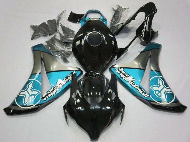 2008-2011 Honda CBR1000RR Motorcycle Fairings - Light Blue Grey Glossy Black Australia for Sale