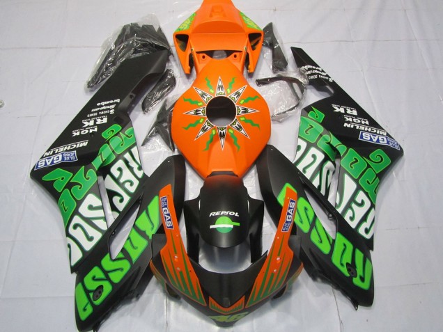 2004-2005 Honda CBR1000RR Motorcycle Fairings - Orange Green Matte Black Rossi Australia for Sale