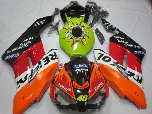 2004-2005 Honda CBR1000RR Motorcycle Fairings - Lime Green Orange White Red Glossy Black Rossi Repsol Australia for Sale