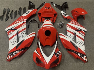 2004-2005 Honda CBR1000RR Motorcycle Fairings - White Red Liverpool 21 Australia for Sale