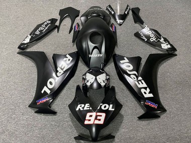 2012-2016 Honda CBR1000RR Motorcycle Fairings - Matte Black White Repsol HRC 93 Australia for Sale