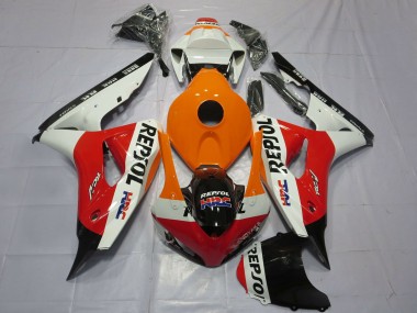 2006-2007 Honda CBR1000RR Motorcycle Fairings - Orange White Red Glossy Black Repsol HRC Australia for Sale