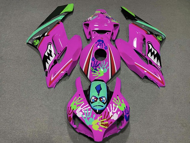 2004-2005 Honda CBR1000RR Motorcycle Fairings - Pink Green Black Shark Australia for Sale