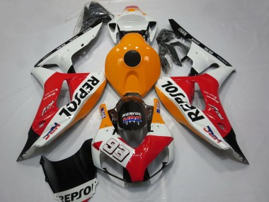 2006-2007 Honda CBR1000RR Motorcycle Fairings - Orange White Red Glossy Black Repsol 93 Australia for Sale