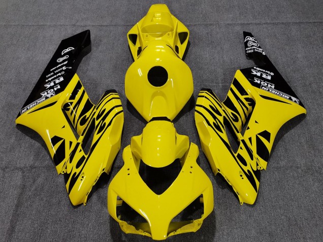 2004-2005 Honda CBR1000RR Motorcycle Fairings - Yellow Glossy Black Flame Australia for Sale