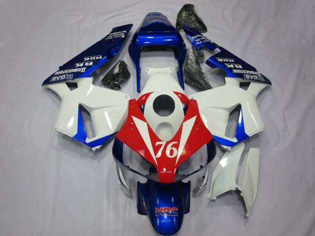 2003-2004 Honda CBR600RR Motorcycle Fairings - White Red Blue HRC 76 Australia for Sale