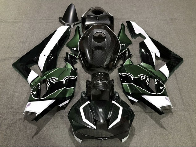 2013-2023 Honda CBR600RR Motorcycle Fairings - Black Carbon Fiber White Green Bull Australia for Sale