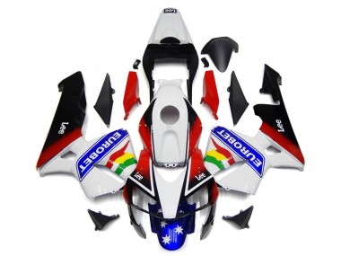 2003-2004 Honda CBR600RR Motorcycle Fairing - White Red Blue Glossy Black EuroBet Australia for Sale