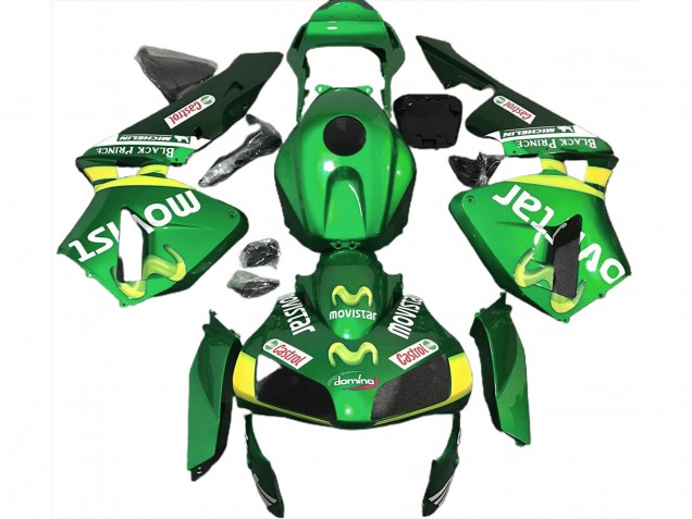2003-2004 Honda CBR600RR Motorcycle Fairings - Green Yellow MoviStar Australia for Sale