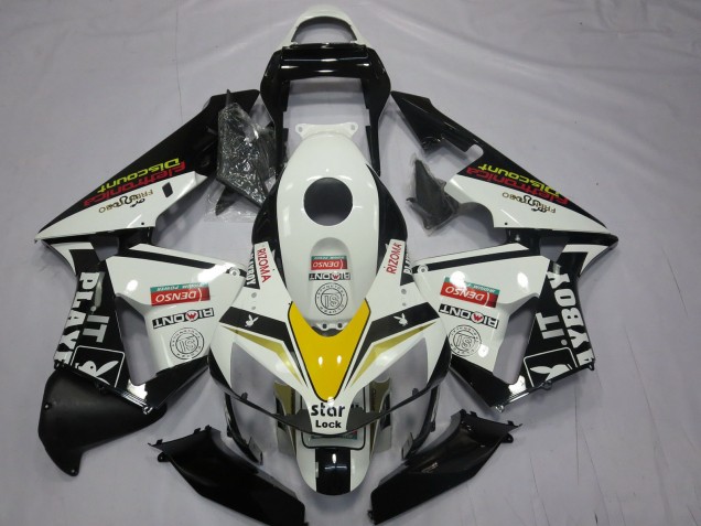 2003-2004 Honda CBR600RR Motorcycle Fairings - White Yellow Glossy Black Playboy Style Australia for Sale