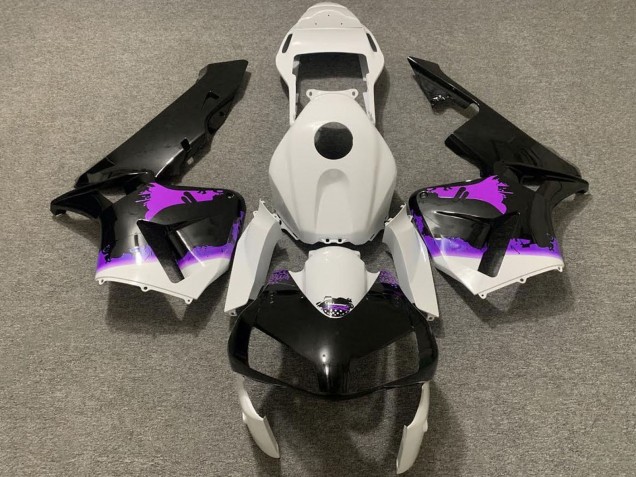 2003-2004 Honda CBR600RR Motorcycle Fairings - White Purple Glossy Black Splatter Australia for Sale