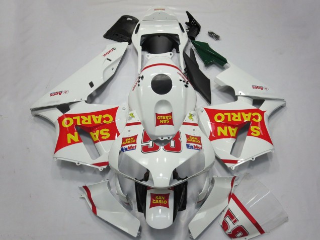 2003-2004 Honda CBR600RR Motorcycle Fairings - White Red Yellow San Carlo 58 Australia for Sale