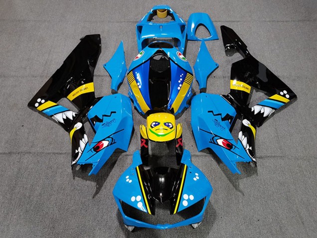 2013-2023 Honda CBR600RR Motorcycle Fairings - Blue Yellow Glossy Black Shark Australia for Sale