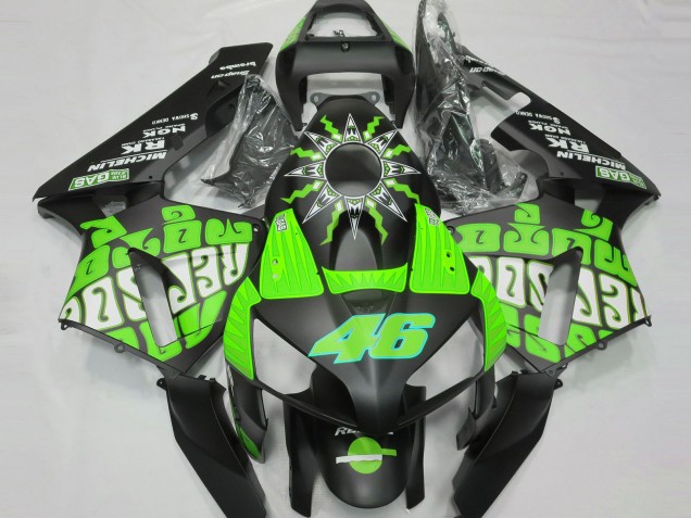 2003-2004 Honda CBR600RR Motorcycle Fairings - Green Glossy Black Rossi Repsol Australia for Sale