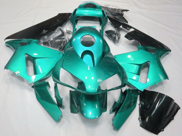 2003-2004 Honda CBR600RR Motorcycle Fairings - Teal Blue Glossy Black Australia for Sale