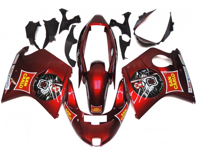 1996-2007 Honda CBR1100XX Blackbird Motorcycle Fairings - Red Yellow San Carlo Australia for Sale