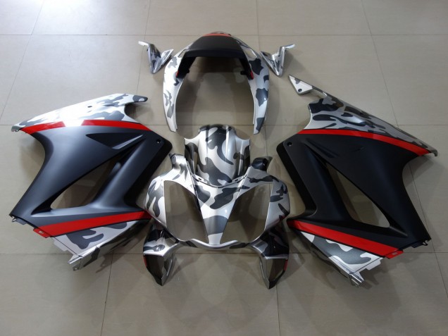 2002-2013 Honda VFR 800 Motorcycle Fairings - Grey Camouflage Red Matte Black Australia for Sale