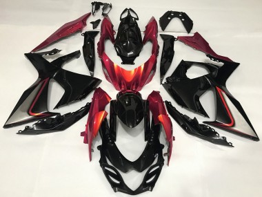 2009-2016 Suzuki GSXR 1000 Motorcycle Fairing - Glossy Black Red Australia for Sale