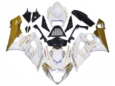 2005-2006 Suzuki GSXR 1000 Motorcycle Fairings - White Gold Corona Custom Australia for Sale