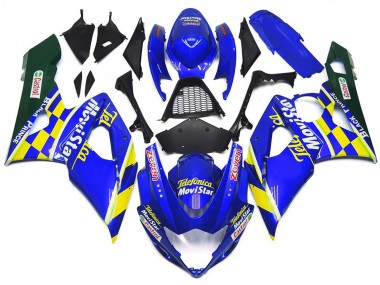2005-2006 Suzuki GSXR 1000 Motorcycle Fairings - Blue Yellow Green MoviStar Castrol Australia for Sale