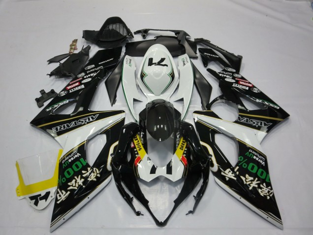 2005-2006 Suzuki GSXR 1000 Motorcycle Fairings - White Black Yellow Red GREEN RockStar Australia for Sale