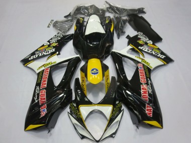 2007-2008 Suzuki GSXR 1000 Motorcycle Fairings - White Yellow Red Black Dunlop Australia for Sale