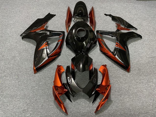 2006-2007 Suzuki GSXR 600 / GSXR 750 Motorcycle Fairings - Glossy Black Orange Australia for Sale