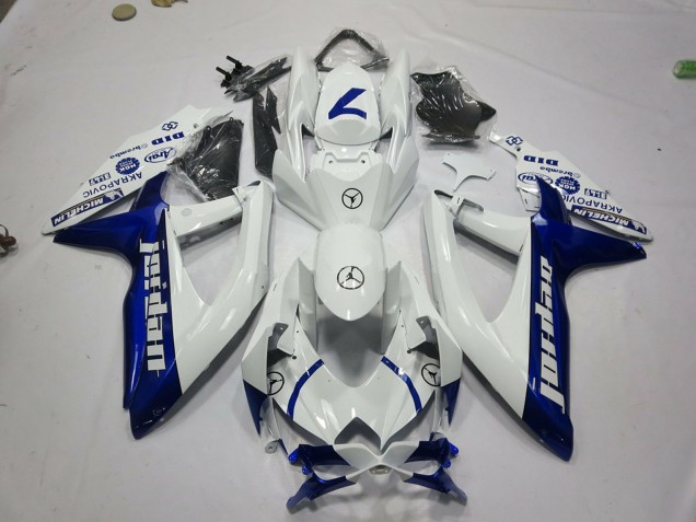 2008-2010 Suzuki GSXR 600 / GSXR 750 Motorcycle Fairings - White Blue Jordan Australia for Sale