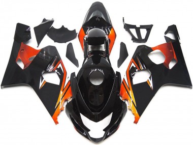 2004-2005 Suzuki GSXR 600 / GSXR 750 Motorcycle Fairings - Glossy Black Orange OEM Style Australia for Sale