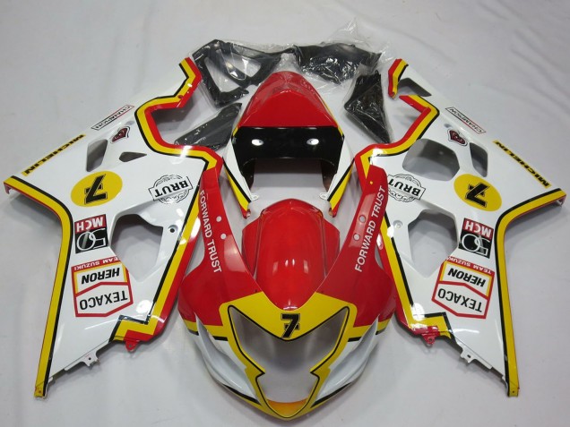 2004-2005 Suzuki GSXR 600 / GSXR 750 Motorcycle Fairings - White Red Yellow Australia for Sale