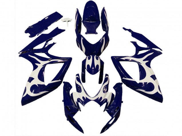 2006-2007 Suzuki GSXR 600 / GSXR 750 Motorcycle Fairings - Dark Blue White Design Australia for Sale