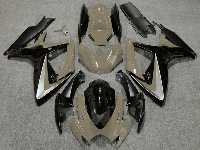 2006-2007 Suzuki GSXR 600 / GSXR 750 Motorcycle Fairings - Desert Tan Silver Glossy Black OEM Style Australia for Sale
