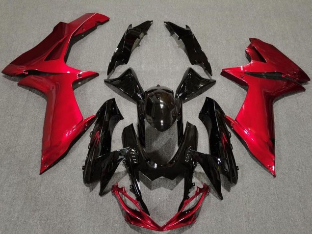 2011-2024 Suzuki GSXR 600 / GSXR 750 Motorcycle Fairings - Red Glossy Black Australia for Sale