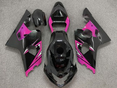 2004-2005 Suzuki GSXR 600 / GSXR 750 Motorcycle Fairings - Glossy Black Pink Australia for Sale