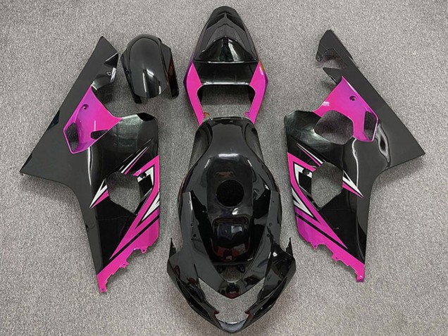 2004-2005 Suzuki GSXR 600 / GSXR 750 Motorcycle Fairings - Glossy Black Pink Australia for Sale