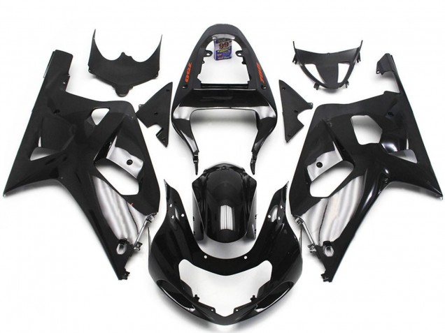 2001-2003 Suzuki GSXR 600 / GSXR 750 Motorcycle Fairings - Glossy Black Silver Australia for Sale