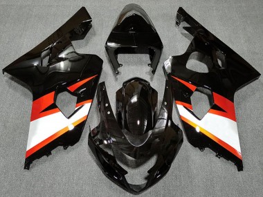 2004-2005 Suzuki GSXR 600 / GSXR 750 Motorcycle Fairings - Glossy Black Orange White Australia for Sale