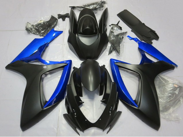 2006-2007 Suzuki GSXR 600 / GSXR 750 Motorcycle Fairing - Blue Matte Black Australia for Sale
